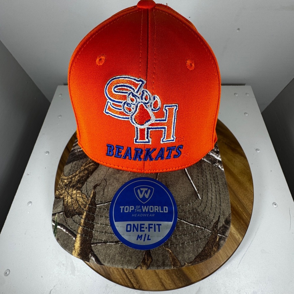 Top of the World Bearkats Orange Camo One Fit M L Baseball Cap Hat Men